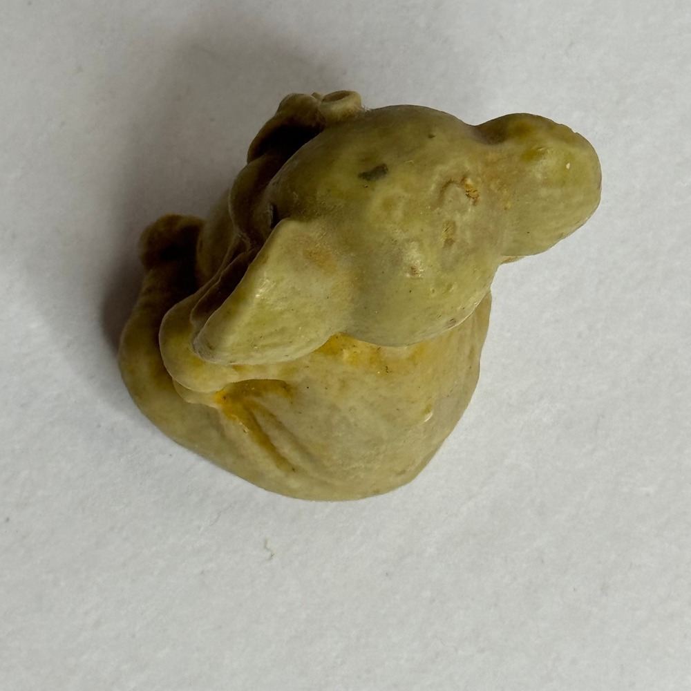 Vintage Carved Stone Elephant Figurine Sitting Trunk Up MINI Mexico 2.5 Inch - Picture 2 of 9